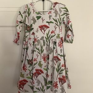 3/4 sleeve girls floral dress